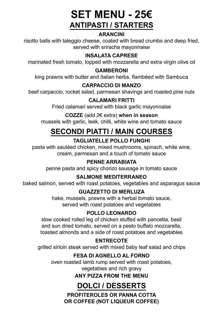 Restaurant Playa Flamenca Menu Special set