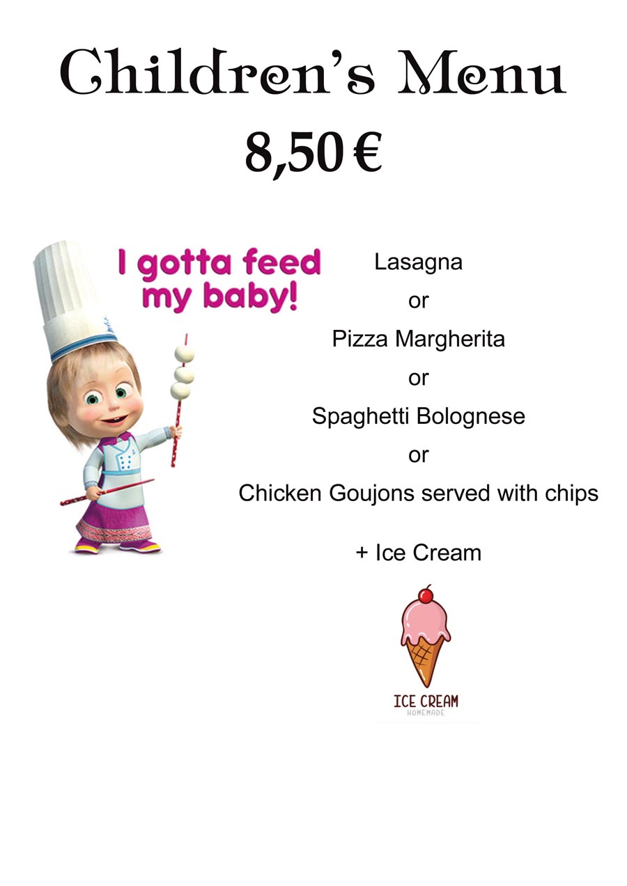 Restaurant Playa Flamenca Menu Children